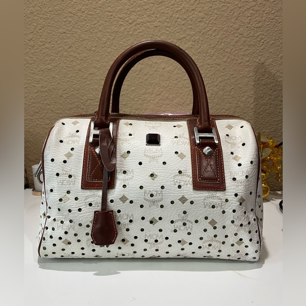 Mcm Perforated Visetos Handbag